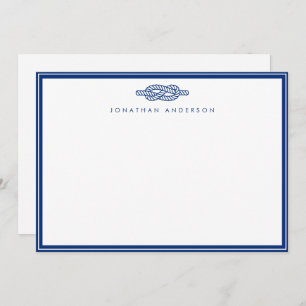 Nautical Navy Rope Correspondence  Card