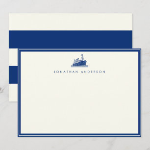 Nautical Navy Ship Custom Note Card