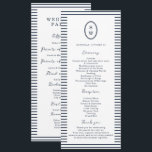 Nautical Navy Stripe Classic Wedding Program Card<br><div class="desc">Nautical Wedding Program Card in classic navy and white — a chic coastal ceremony program perfect for elegant seaside weddings. Inspired by timeless Coastal Elegance and yacht-club aesthetics, this navy stripe wedding program features a refined monogram back and clean preppy layout. Ideal for the modern coastal bride who loves polished...</div>