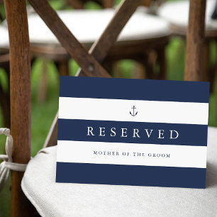 Nautical Navy Stripe Wedding "Reserved" Sign