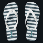 Nautical Navy & White Bachelorette Personalised Jandals<br><div class="desc">The perfect bachelorette footwear for your "Nauti" party! Our nautical anchor bridal party flip flops are the perfect way for your crew to stay comfortable and get all the attention everywhere you and your gals go! Add your custom wording to this design by using the "Edit this design template" boxes...</div>