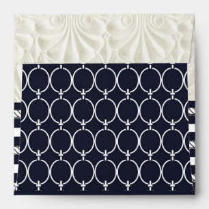 Nautical Navy & White Elegant Beach Wedding Envelopes