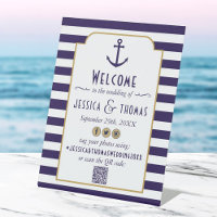 Nautical Navy & White Stripe Anchor Wedding