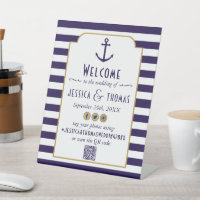 Nautical Navy & White Stripe Anchor Wedding