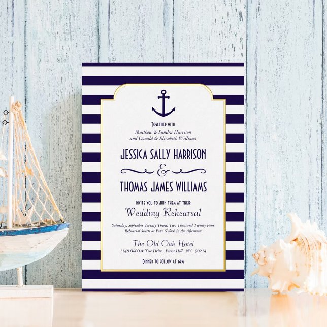 Nautical Navy & White Stripe Anchor Wedding Real (Creator Uploaded)