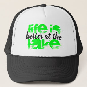 nautical neon LIFE IS BETTER AT THE LAKE Trucker Hat