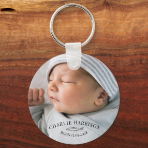 Nautical Newborn Baby  Key Ring