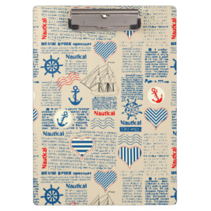 Nautical Newspaper Pattern Clipboard