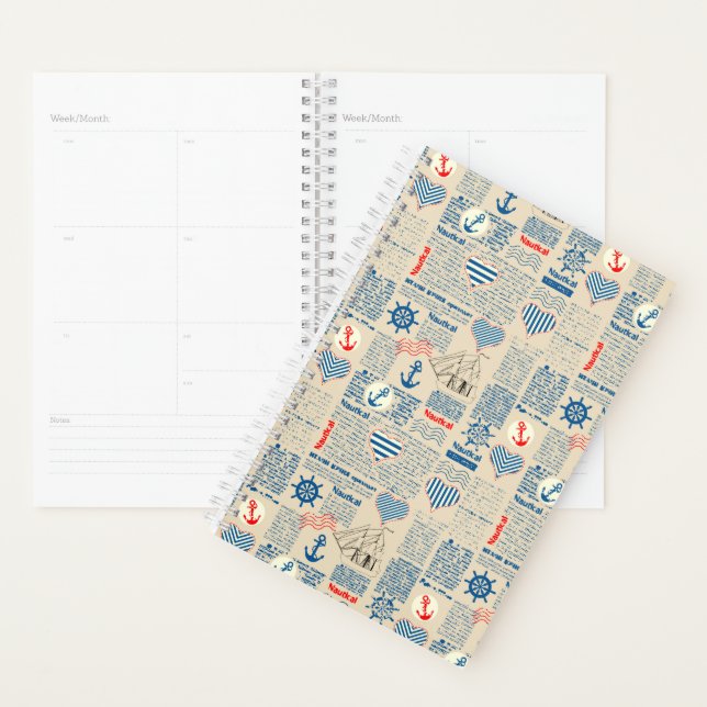 Nautical Newspaper Pattern Planner (Display)