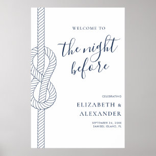Nautical Night Before Rehearsal Dinner Welcome Poster