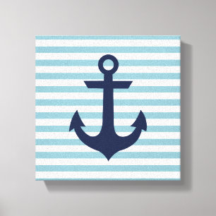 Nautical nursery anchor canvas print