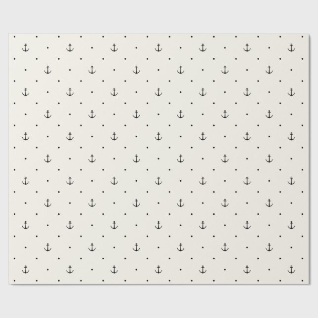Nautical Ocean Anchor Gift Wrapping Paper (Flat)