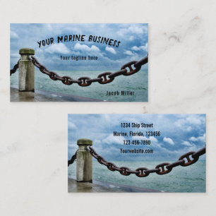 Nautical Ocean Blue Marine Business Card