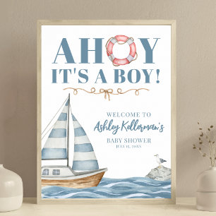 Nautical Ocean Boy Baby Shower Poster