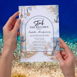 Nautical Ocean Bridal Shower Kitchen Themed Invitation