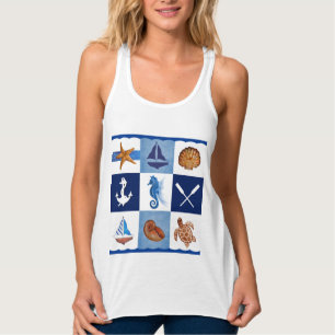 Nautical Ocean Designs Singlet