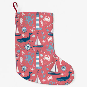 Nautical Ocean Rose Small Christmas Stocking