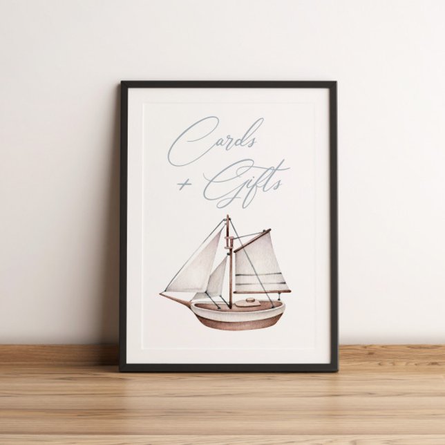 Nautical Ocean Sailboat Cards and Gifts Sign (Creator Uploaded)