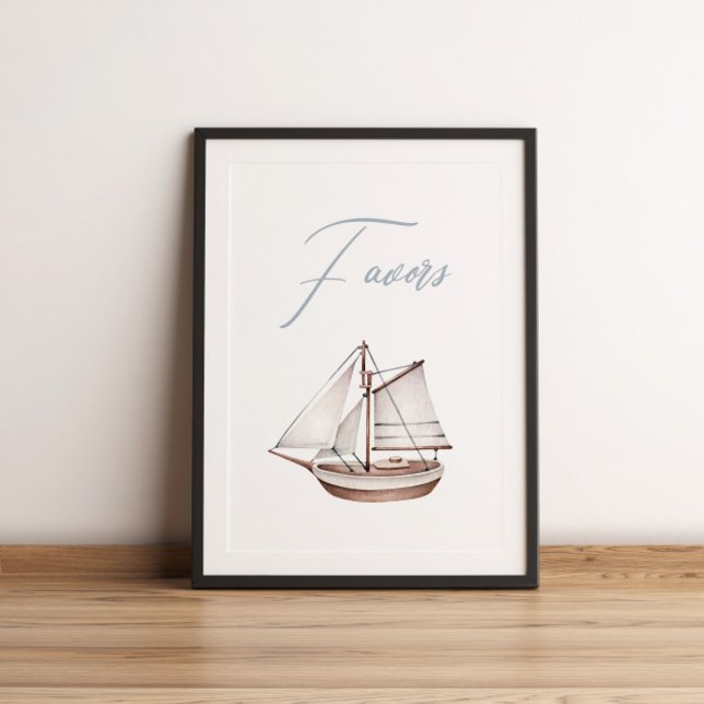 Nautical Ocean Sailboat Favor Table Sign (Creator Uploaded)