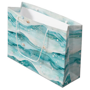Nautical Ocean Seashell Pattern Large Gift Bag