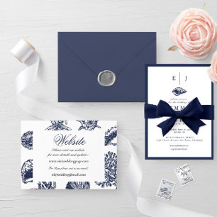 Nautical Oceanic dark navy blue Website Card