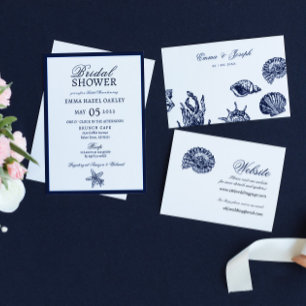 Nautical Oceanic modern Wedding Website Card