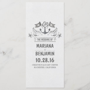 nautical painted anchor wedding programs programme