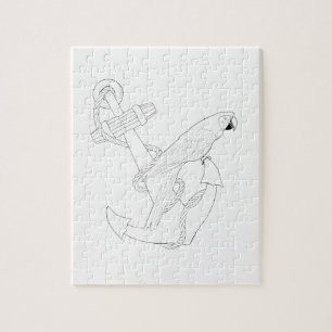 Nautical Parrot Adult Colouring Puzzle