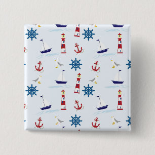 Nautical Pattern 15 Cm Square Badge