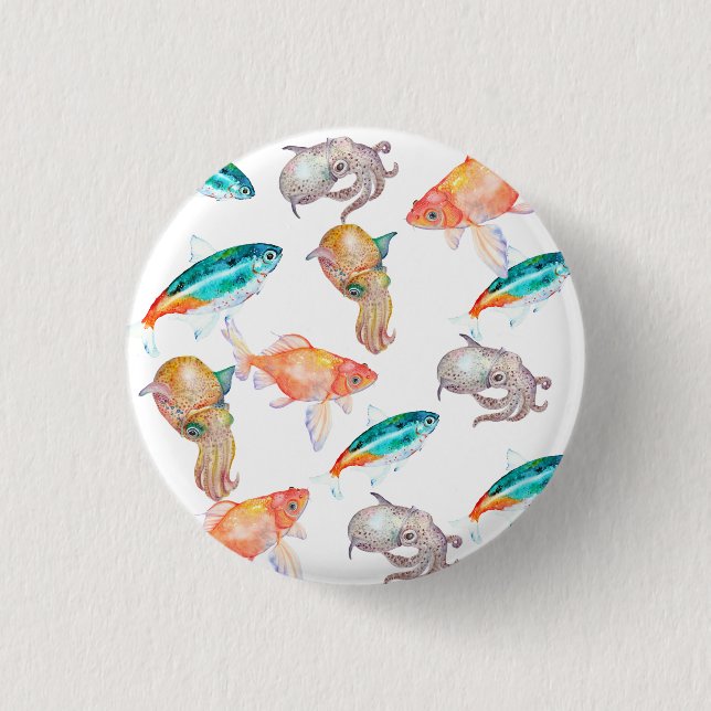 Nautical pattern 3 cm round badge (Front)