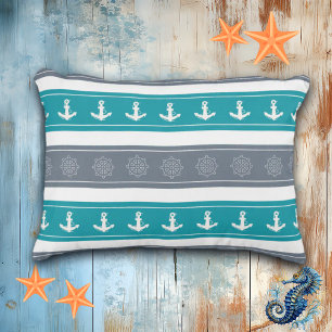 Nautical Pattern Boat Elements Decorative Cushion