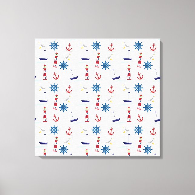 Nautical Pattern Canvas Print (Front)
