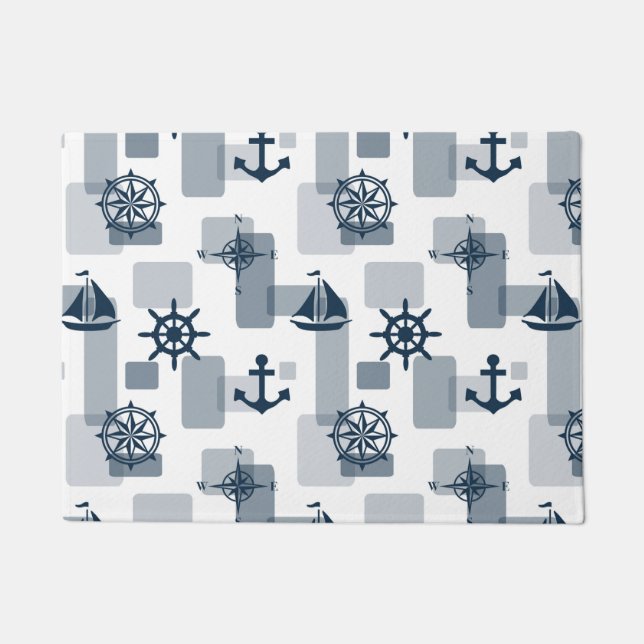 Nautical pattern doormat (Front)