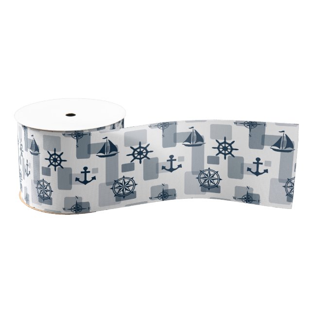 Nautical pattern grosgrain ribbon (Spool)