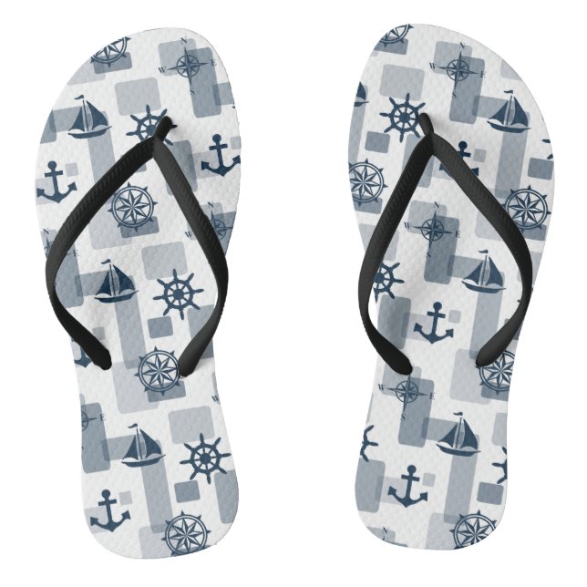 Nautical pattern jandals (Footbed)