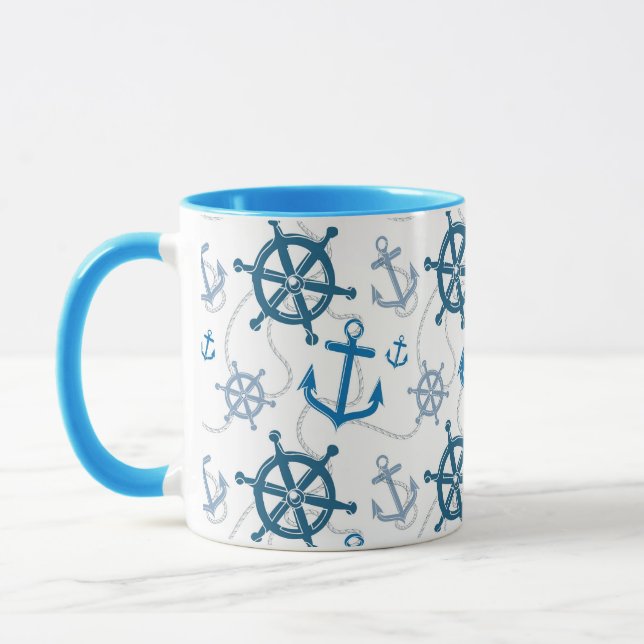 Nautical pattern mug (Left)