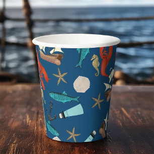 Nautical Pattern Paper Cups