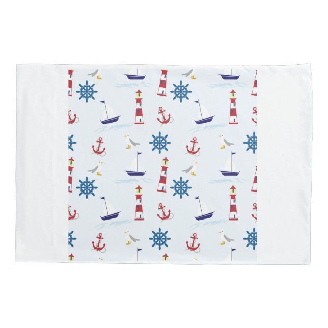 Nautical Pattern Pillowcase (Back)