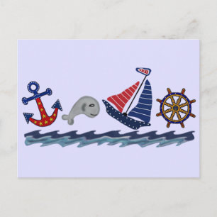 Nautical Pattern Postcard