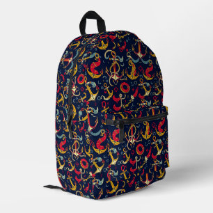 Nautical Pattern Printed Backpack