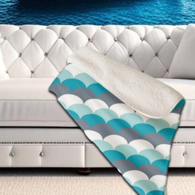 Nautical Pattern Seashells Sherpa Blanket (Creator Uploaded)