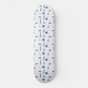 Nautical Pattern Skateboard