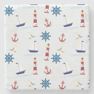 Nautical Pattern Stone Coaster