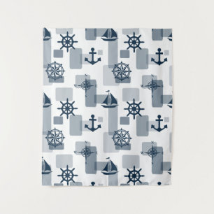 Nautical pattern tapestry