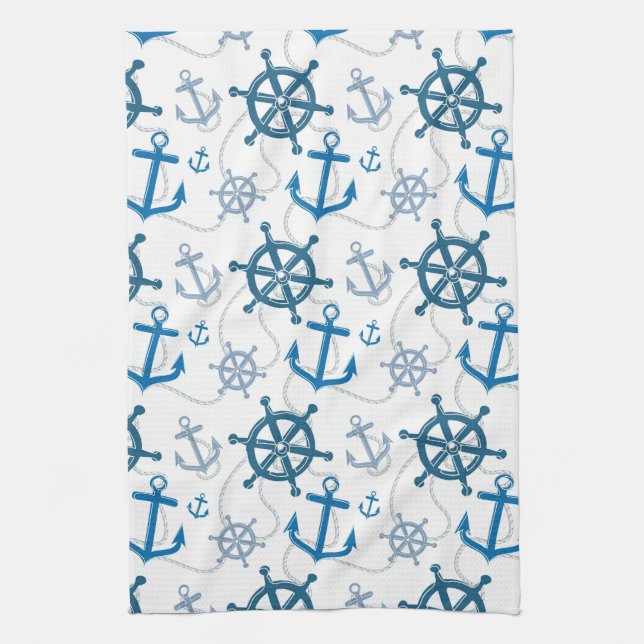 Nautical pattern tea towel (Vertical)