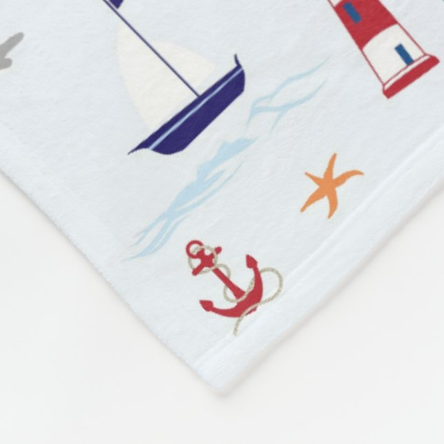 Nautical Pattern Throw Blanket (Corner)