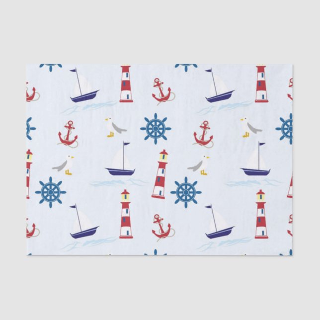 Nautical Pattern Tissue Paper (Front)
