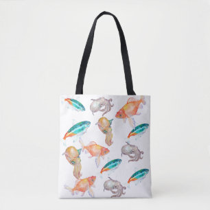 Nautical pattern tote bag
