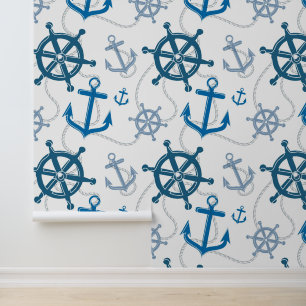 Nautical pattern wallpaper