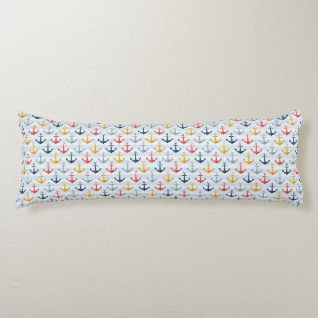 Nautical Pattern with Anchors Body Cushion (Front)